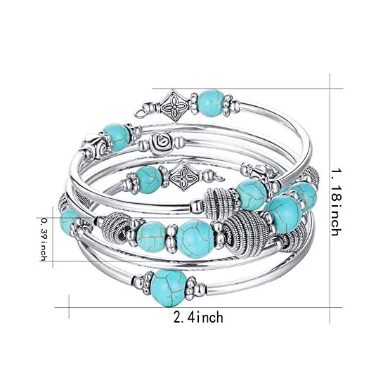 Beaded-Chakra-Bangle-Turquoise-Bracelet-Fashion-Jewelry-Wrap-Bracelet-with-Thick-Silver-Metal-and-Mala-Beads-Birthday-Gifts-For-Women Beaded-Chakra-Bangle-Turquoise-Bracelet-Fashion-Jewelry-Wrap-Bracelet-with-Thick-Silver-Metal-and-Mala-Beads-Birthday-Gifts-For-Women