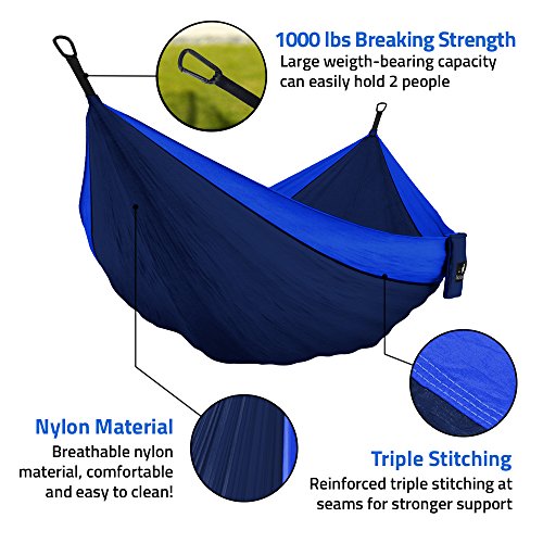 image for MalloMe Double & Single Portable Camping Hammock - Parachute Lightweig