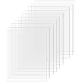 SimbaLux Acrylic Sheet Clear Plexiglass 8” x 10” 0.04” Thick (1mm) Pack of 10 Transparent Plastic Plexi Glass Board with Protective Paper for Photo Frame Replacement, DIY Display Projects, Craft