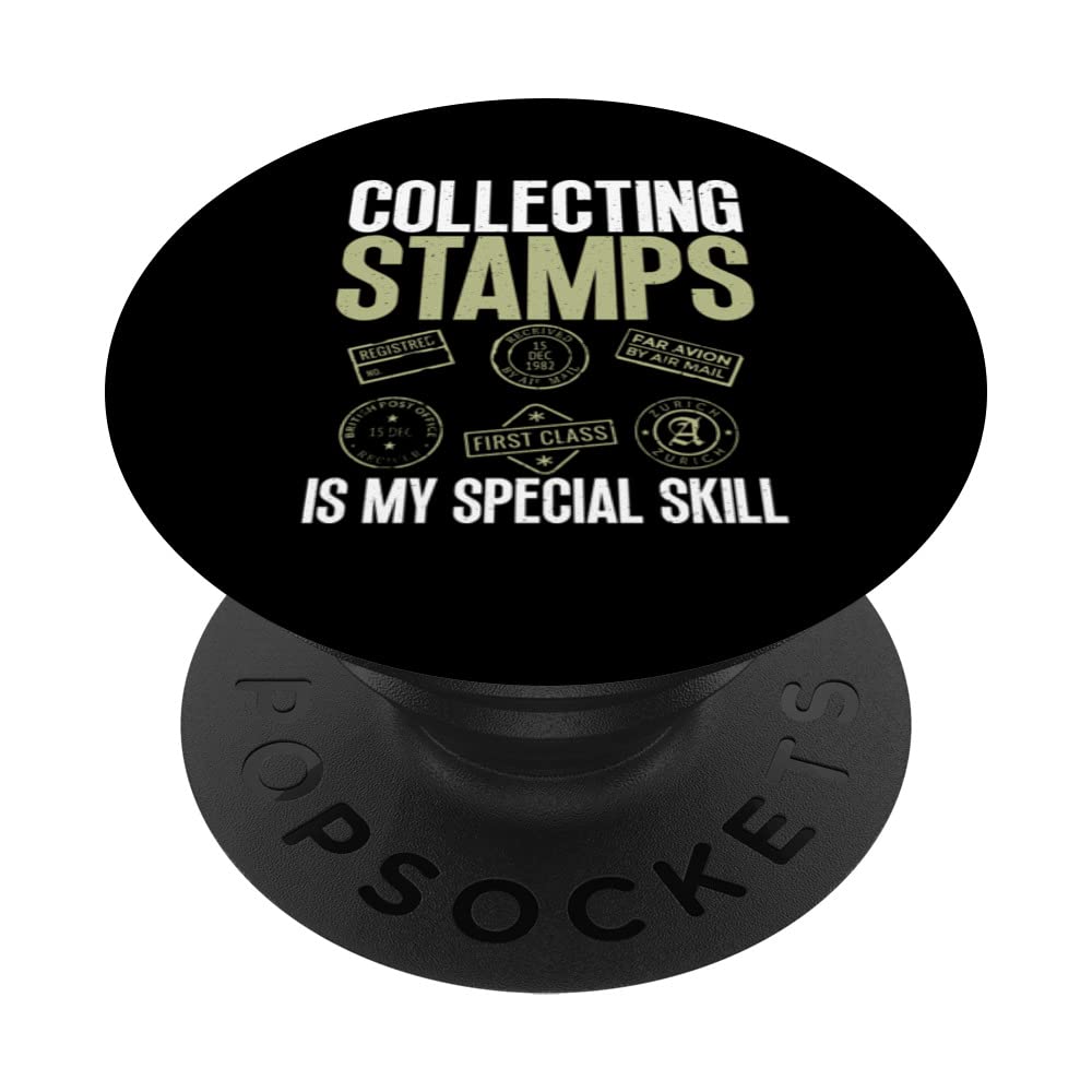 Collecting Stamps Special Skill Stamp Collector Graphic PopSockets Swappable PopGrip
