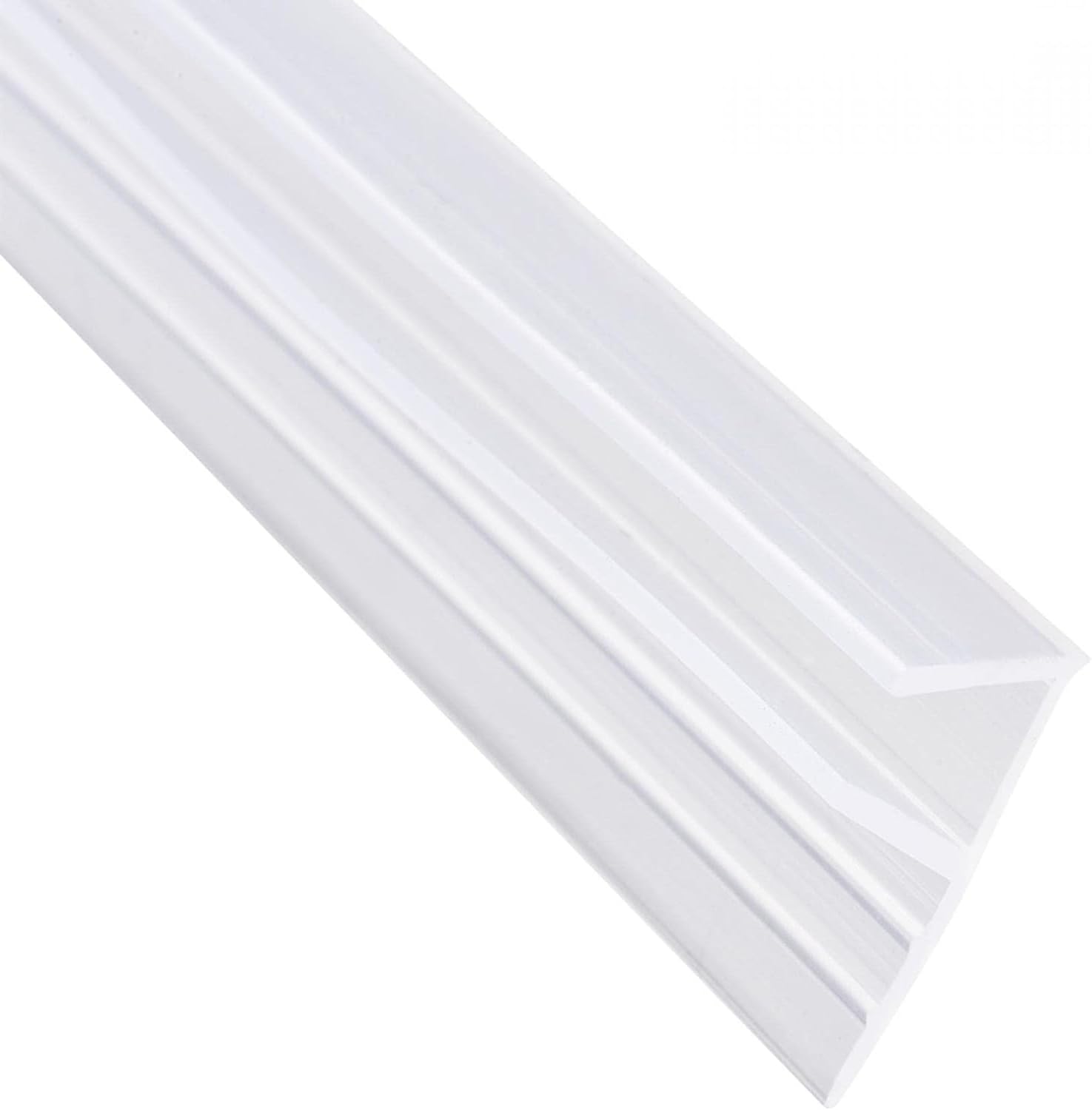 MACHSWON Frameless Glass Shower Door Sweep for 0.31inch(8mm) Glass, F Shape Door Bottom Side Seal Strip with 11mm Drip Rail, Bath Shower Screen Door Seal, 3M Long White