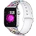 KOLEK Floral Bands Compatible with Apple Watch 38mm 40mm, Silicone Fadeless Pattern Printed Replacement Bands for iWatch Series 4 3 2 1, Colorful Jellyfish, S, M