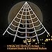 F FiGoal Halloween Giant 23 FT Triangular Mega Spider Web with 3 FT Huge Black Hairy Spider and Super Stretch Cobwebs Halloween Indoor and Outdoor Decorations