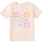 Ecolala Girls' Graphic Tees Summer Cute Tops Short Sleeve T Shirts | Crew Neck Casual Shirt for School, Vacations, Playdates, and Everyday