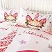 Sleepwish Floral Unicorn Bedding 3 Pieces Magical Kids Girls Duvet Cover Full Glitter Pink and Gold Eye Unicorn Face Bed Covers Unicorn Room Decor