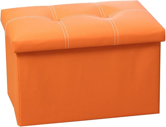 Reposapiés rectangular multifunción PU cuero taburete de almacenamiento