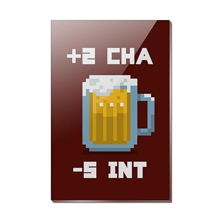 8 bits Pixel Retro Beer Charisma Buff Gamer Game rectangular ...