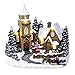 Lightahead Musical Christmas Carol Singing House Scene Figurine with LED Light and 8 Melodies for Ages 15 and Above