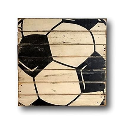 Amazon Com Funlaugh Wood Soccer Ball Sign Soccer Bedroom