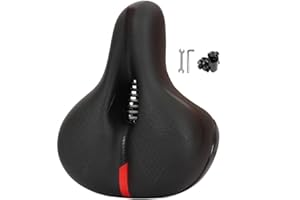 Ascent Bike Saddle: Ergonomic Shape for Hip Comfort, Shock-Absorbing Design, Rear taillights，Breathable Fabric, Suitable for 