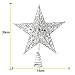 Qable Powerz(TM) Star Tree Topper, Exquisite Shimmery 8-inch x 6-inch Star Christmas Tree Topper Christmas Tree Decoration 5 Point Star Treetop Decor (Silver)