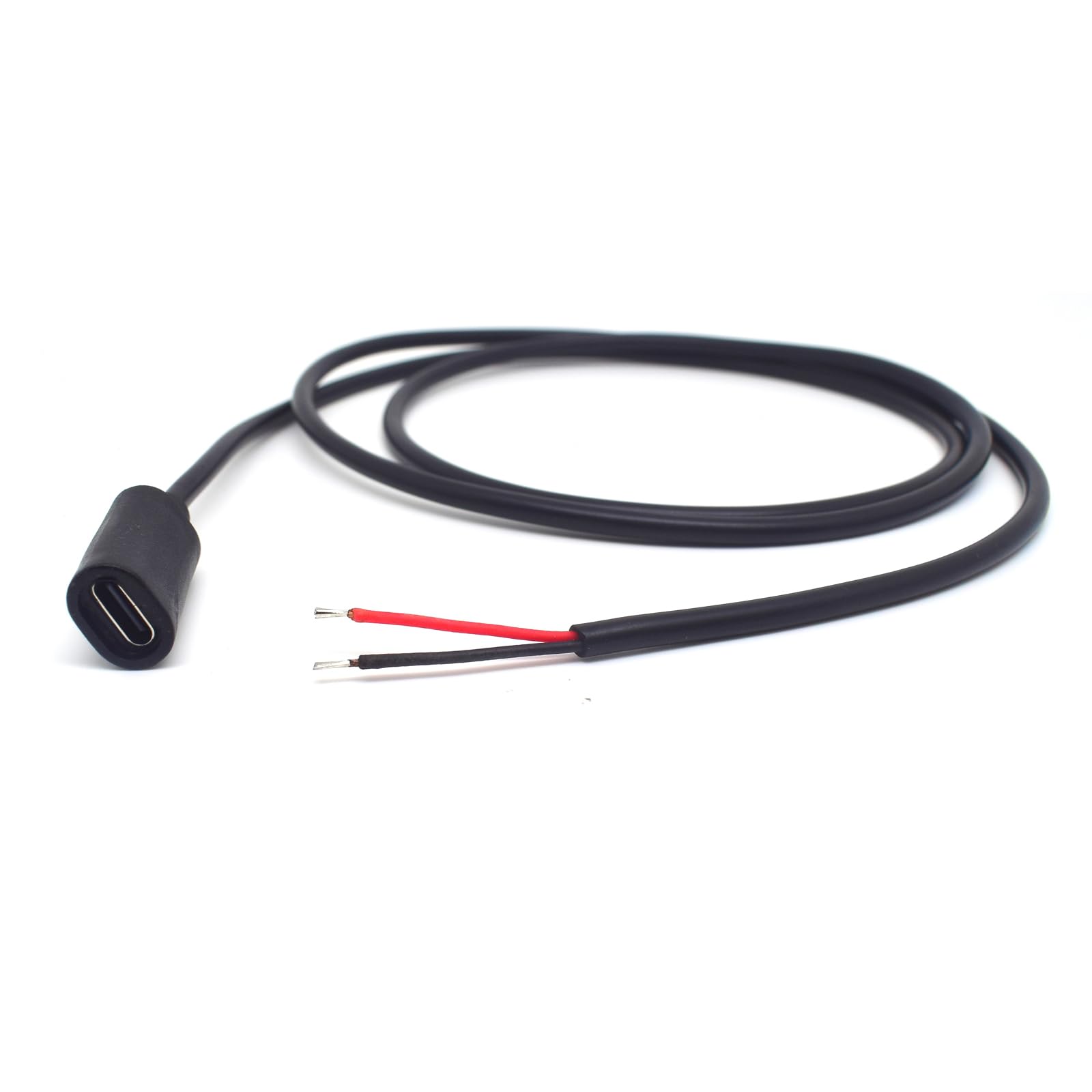 Photo 1 of EAHOSUCC 1M/3.3FT 22AWG Type C Female Pigtail 2 Wire Extension Cable,1PCS 5V 3A USB Type C Female Plug to 2 Pin Bare Wire Open End Connector DIY Cord for USB C Equipment Replacement