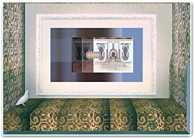 Enigmatic-interior, Intriguing, Digital, Home Decor Art; Museum Quality Fine Art Print, Paper (Blue-Orange, Rectangular, Height-16.9 in)