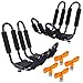 Protek 2 Pair J Shape Bar 150 Lbs Kayak Canoe Inflatable Paddle Board Surfboard Roof Rack Carrier Car SUV Roof Top Mount with 8 Ft Lashing Straps Tie Down Ratchet