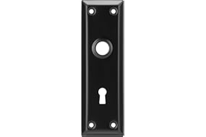 Newliplace 2 Pack Mortise Lock Door Knob Plates for Interior Doors, Old Style Mortise Door Knob Cover Plate Replacement, Matte Black Door Escutcheon