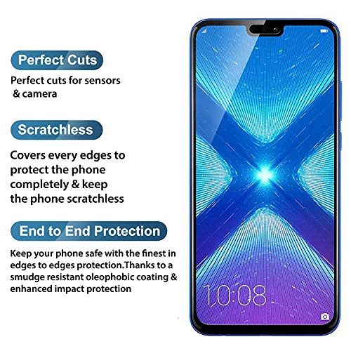 CELLBUZZ® Full Edge To Edge For Honor 8X Tempered Glass Full Glue Screen Protector With Full Installation Kit (PACK OF 1