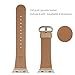 WFEAGL Compatible Apple Watch Band 38mm, Top Grain Leather Band Replacement Strap with Stainless Steel Clasp for iWatch Series 3,Series 2,Series 1,Sport, Edition (Camel Band+Silver Buckle)