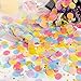 Whaline Wedding Round Tissue Paper Confetti,1 Inch Multicolor Table Confetti Dots and 0.2 Inch Square Gold Foils for Balloon Graduation Birthday Party Decorations,2.1 oz