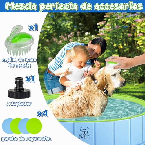 Dog Pool Foldable, Non-Slip Pet Bathtub, Portable Bathtub for Children Swimming Pool for Pets Dogs Ball Pool for Baby Boy Round Pool - Green