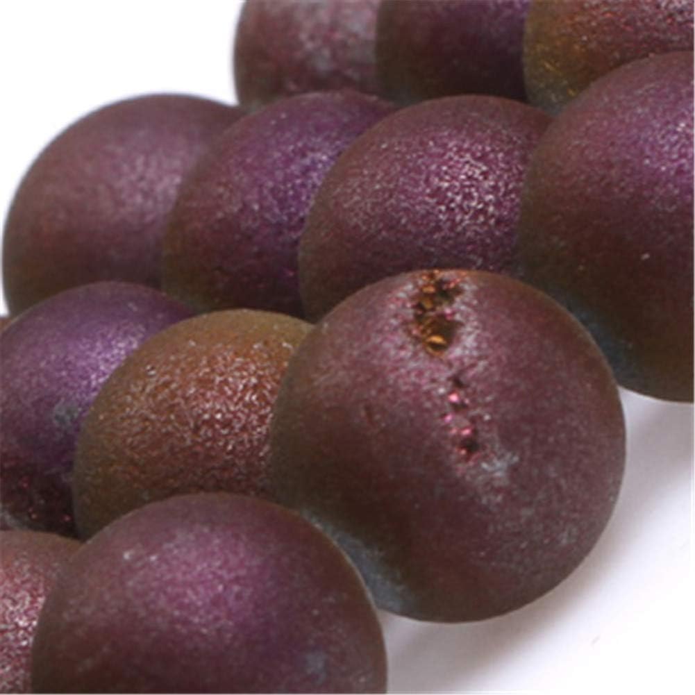 10mm Vine Red Druzy Drusy Metallic Coated Agate Gemstone Round Loose Beads for Jewellery Making DIY Handmade Craft Supplies 15" - Image 3