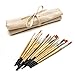 AIT Art Paint Brush Set - 15 Paint Brushes - Rounds, Flats - Handmade in USA for Trusted Performance with Oil, Acrylic, and Watercolor - Includes Canvas Brush Holder