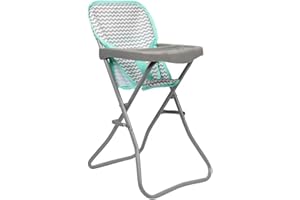 Adora Baby Doll Folding High Chair with Trendy Zig Zag Pattern and Strap for Added Security, Suits Most Plush Toys, Stuffed A
