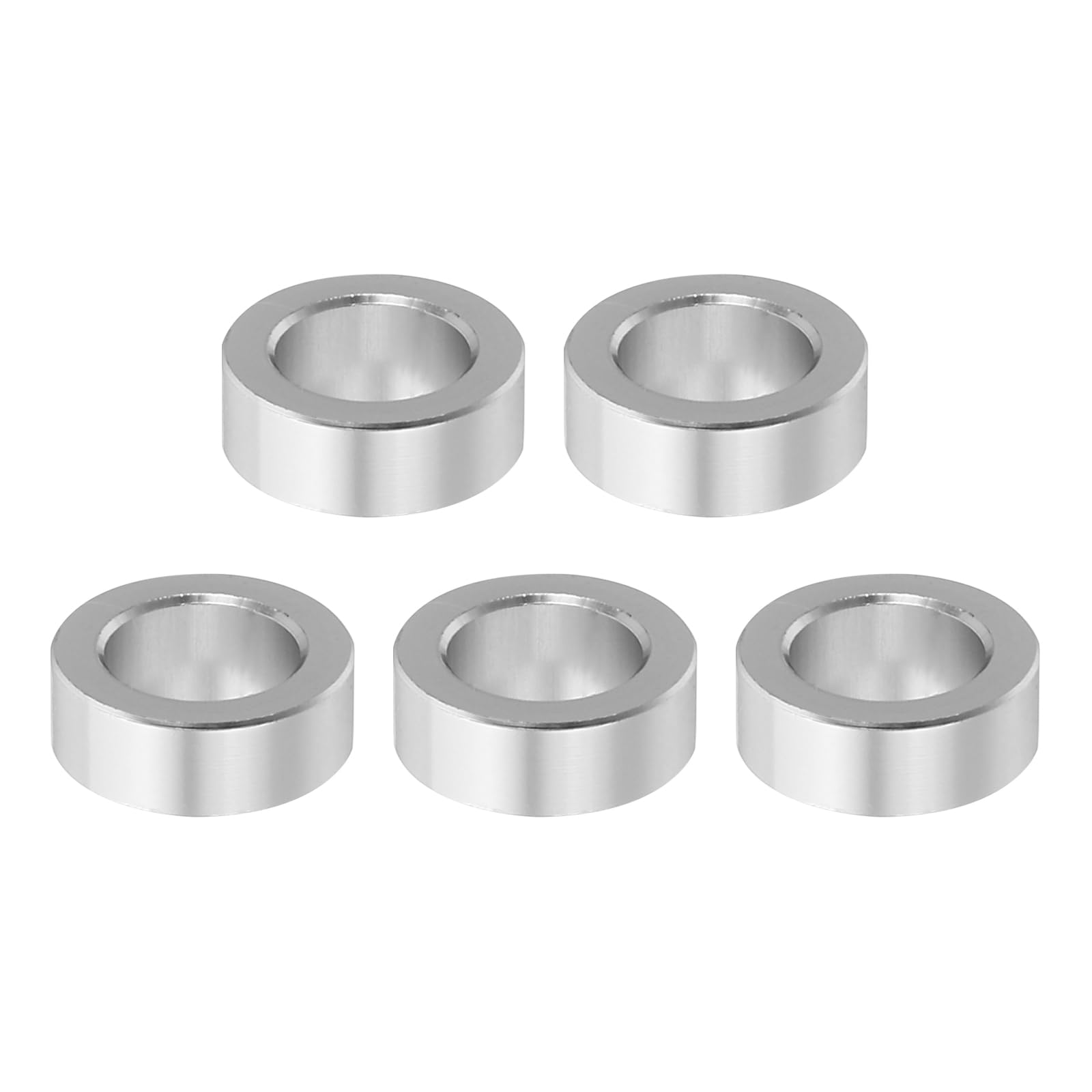 PATIKIL M8 Aluminum Spacers, 5 Pcs Metal Spacer Aluminum M8 X1/2"OD X1/8"L Aluminum Spacer Screw Standoff Round for 5/16" or M8 Screw Bolts, Silvery