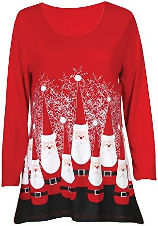 Mac & Belle ® by MCcc Sportswear ® Women's Ultimate Santa Jersey Tunic Top - 3/4 Sleeve Long Shirt