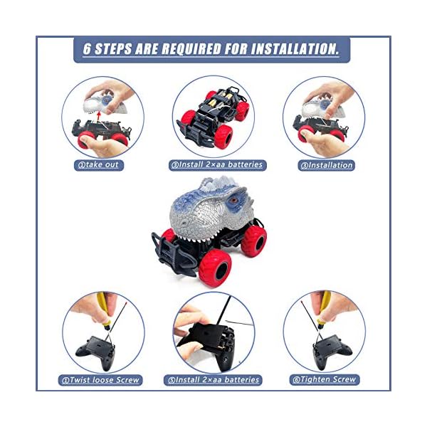 Remote Control Dinosaurs Car Toys with Lights 1:34 Scale - Best Gift Toy for Kids