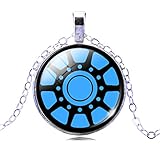 Jiayiqi Women Men Fancy Arc Reactor Twinkle Time Gem Pendant Collar Necklace