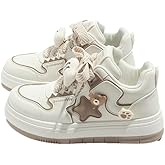 Star Shoes Walking Sneakers Women Big Head Y2K Aesthetic Cute Chunky Stars Gift Fish Bear Cat Charms Premium Fabric Padded Toe Comfort Insole Anti-Slip US4-8