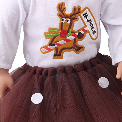 E-TING Dolls Clothes, Headband, Tutu fits for 18 inch Dolls (Deer Costume Set)