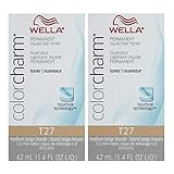 Wella Color Charm Hair Toner T27 Medium Beige Blonde 1.4 oz (2 Pack)