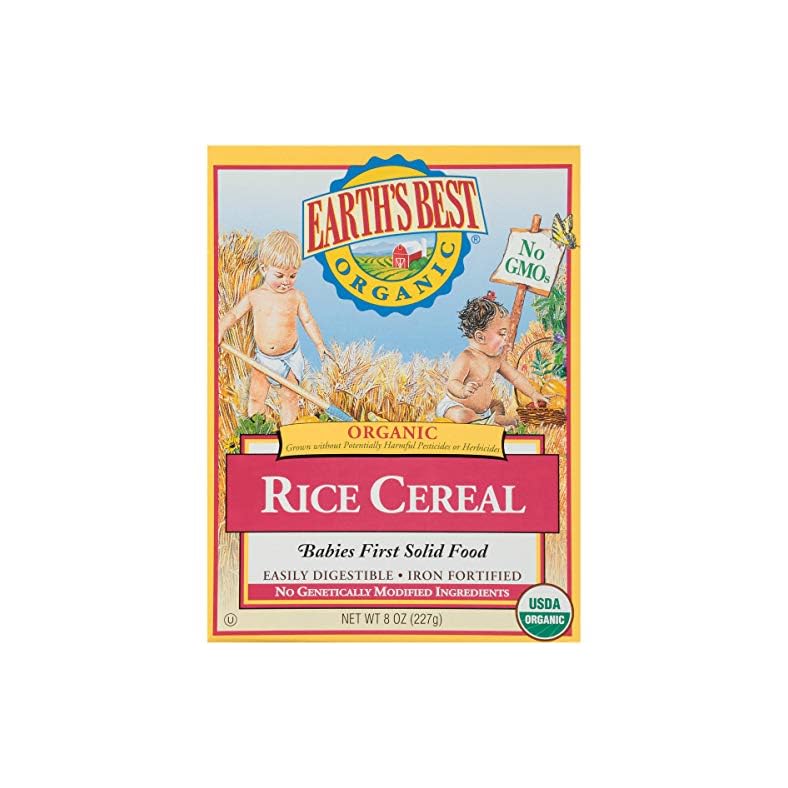 Earth’s Best Organic Infant Cereal, Rice Cereal, 8 Ounce (Pack of 12)