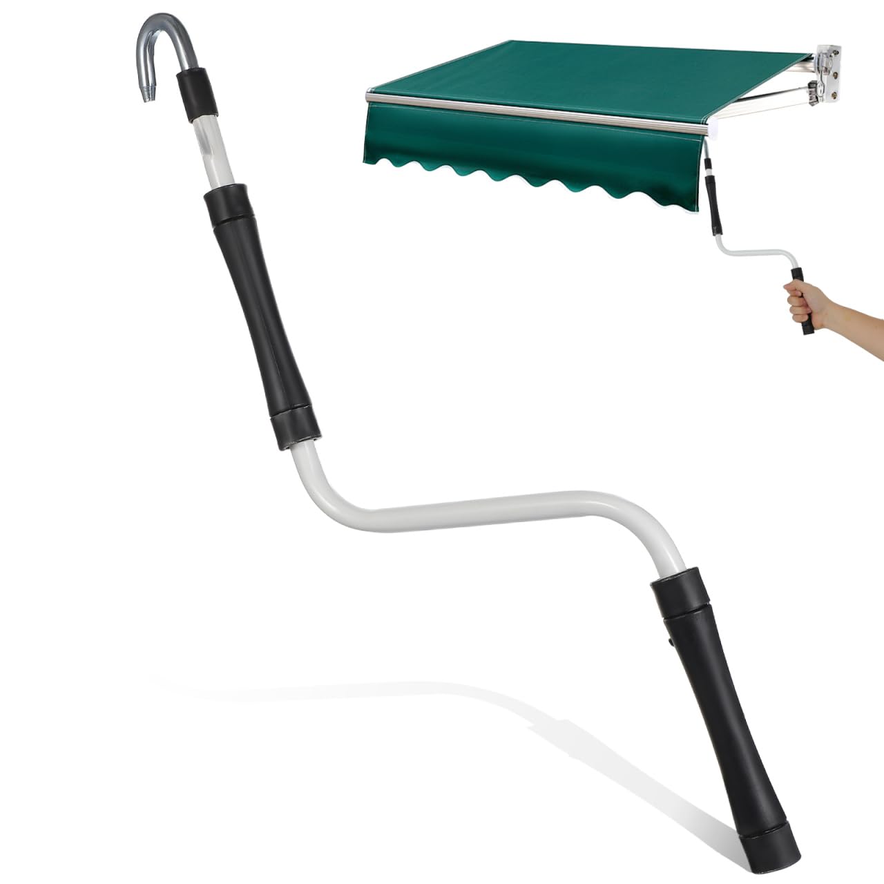 Milisten Outdoor Awning Crank Handle 20 Inch Manual and Electric Retractable Arm for Sunshade Rain Canopy with Adjustable Rubber and Metal Parts