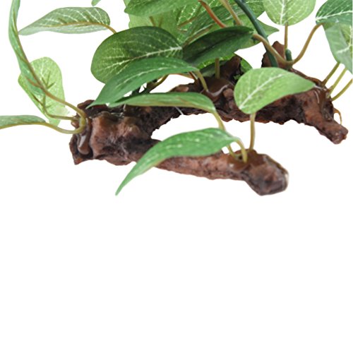 Emours Plastic Driftwood Aquarium Plant ,2- Pieces, Green