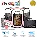 PicassoTiles PET4FUN PN935/PN945 Portable Pet Puppy Dog Cat Playpen Crates Kennel w/Water Resistant 600D Oxford, 210D Nylon, Carrying Bag, Collapsible Bowl, Removable Mesh Cover 2 Sizes