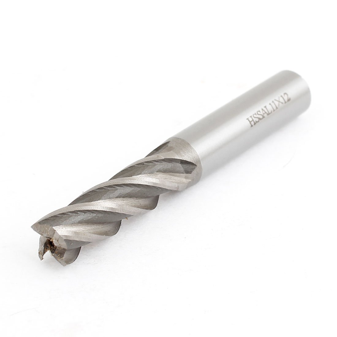 sourcingmap 12mmx11mmx35mmx85mm Machining Cutting Tool Helical Groove 4 Flute Straight Shank Milling Cutter End Mill