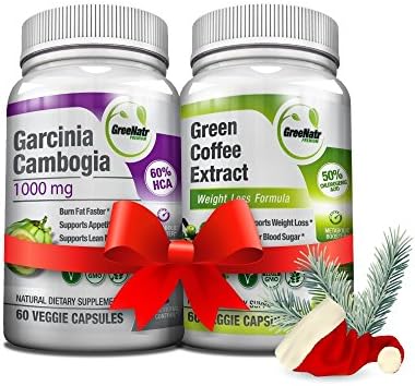 Pure Green Coffee Bean Extract + Pure Garcinia Cambogia Extract - Weight Loss Bundle - 120 Veggie Capsules - Gluten Free - Non GMO