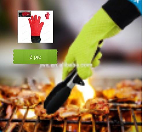 Silicone Gator Gloves - Highest Rated Heat Resistant Silicone BBQ Oven Gloves - Red