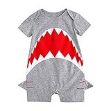 Baby Boys Girls Short Sleeve Shark Costume Bodysuit (70(0-6M))