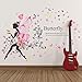 SWORNA Nature Series SN047 Flower Butterfly Girl Removable Vinyl DIY Wall Art Mural Decor Sticker Decal for Lady Kid Bedroom Living Room Playroom Kindergarten Classroom School Nursery Room 48