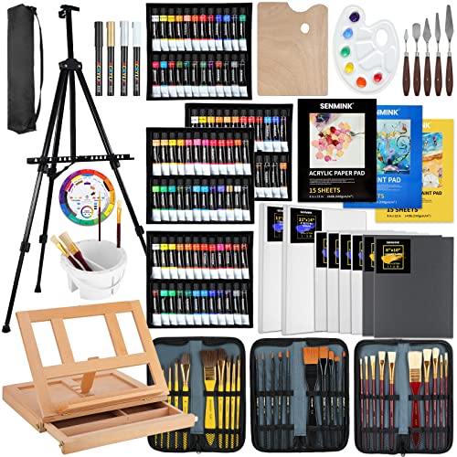 Senmink Deluxe Artist Painting Set,148Pieces Painting Supplies Kit