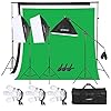 Andoer Photography Studio Softbox Lighting Kit with 6.5ftx10ft(2X3Meters) Background Support System Including 3pcs…