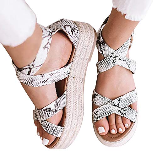 image for XMWEALTHY Women's Platform Wedges Heel Sandals Summer Strappy Open Toe