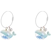 TOPPERFUN 2Pcs Dolphin Keychain, Cute Whale Keychain Wifty, Couple Pendants, Creative Pendants And Bag Ornaments, Cute Wallet Car Key Accessories, Colorful Dolphin Pearl Style