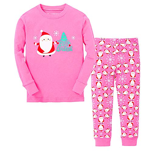 Tphon Girls Christmas Pajamas Toddler Boy Kids Holiday Pajamas Set Santa PJS Winter Sleepwear Children Clothes(Size 2T-12Y)