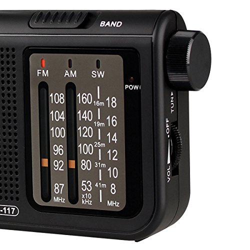 TIVDIO-V-117-Portable-AM-FM-Shortwave-Radio-Battery-Powered-Radio-Transistor-Headphone-Jack-Small-Compact-Size-Emergency-with-DSPBlack