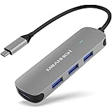 MEANHIGH USB C 3.0 Hub 4-Port Type C Adapter for Laptop Multiple USB C to USB Splitter USB C Docking Station Compatible with 