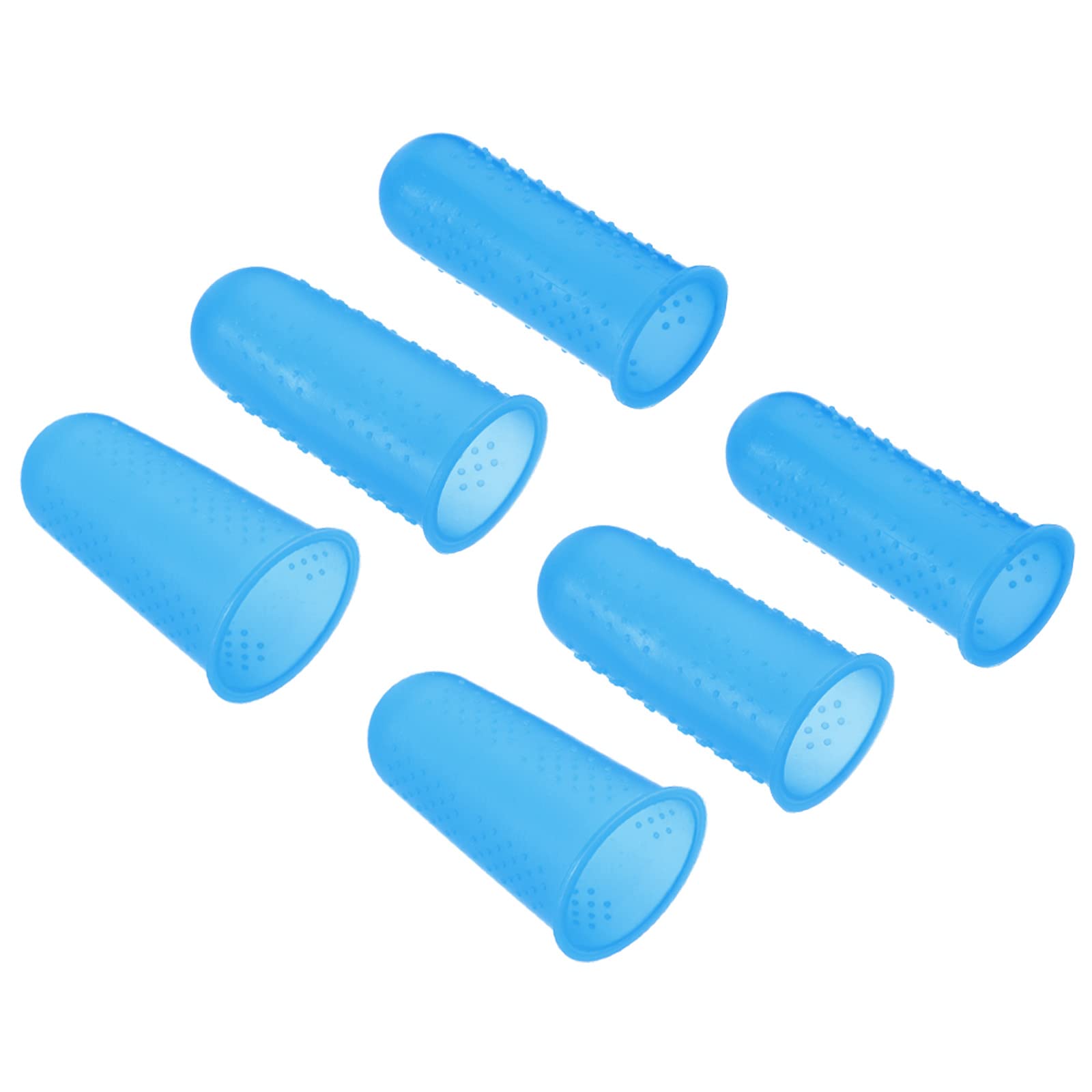 PATIKIL Rubber Finger Tips, 2 Set Silicone Thumb Fingertip Protector Finger Grips Thimble for Office Counting Sorting Sewing, Blue Multi Size Assorted